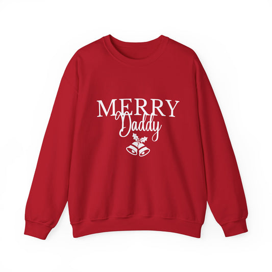 Merry Daddy Sweatshirt, Christmas Sweater, Holiday Gift Apparel, Unisex Crewneck Jumper, Dad Husband Fiancé, Winter Clothing