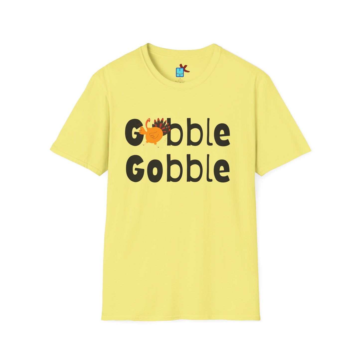 Gobble Unisex Softstyle T-Shirt Thanksgiving Tee Turkey Theme Apparel Shirt