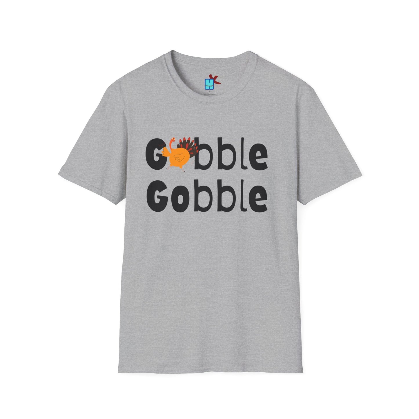 Gobble Unisex Softstyle T-Shirt Thanksgiving Tee Turkey Theme Apparel Shirt