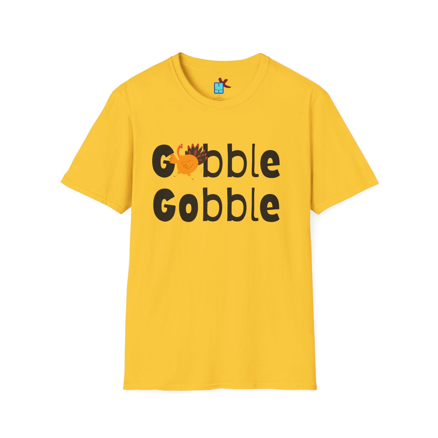 Gobble Unisex Softstyle T-Shirt Thanksgiving Tee Turkey Theme Apparel Shirt